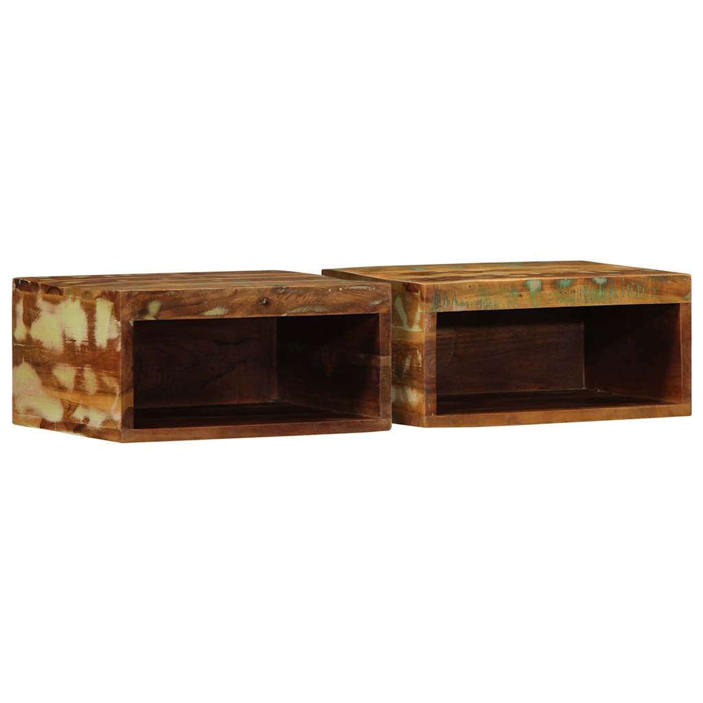 vidaXL Muebles de TV de pared 2 uds madera maciza reciclada
