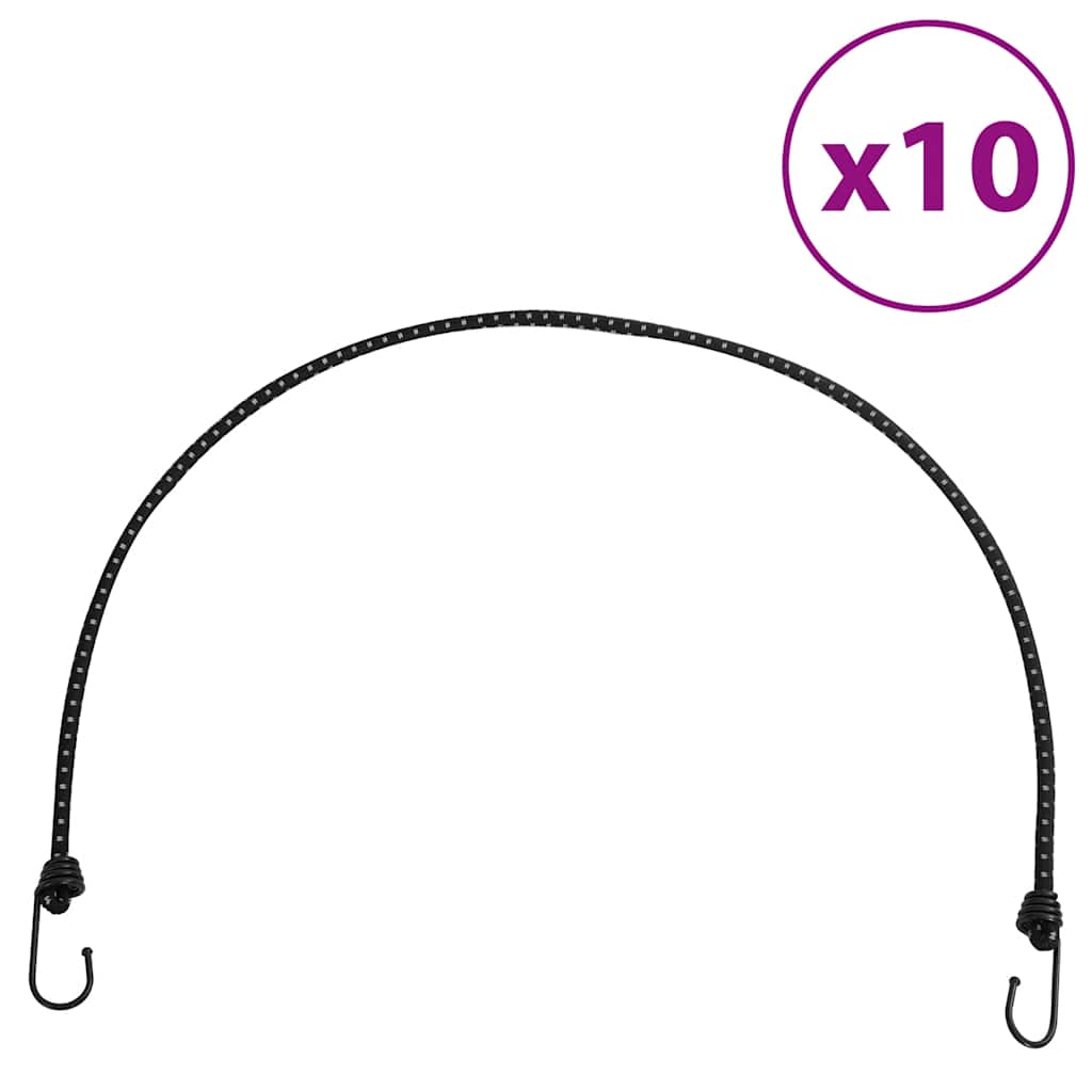 vidaXL Cuerdas elásticas con tiras reflectantes y ganchos 10 uds 100cm
