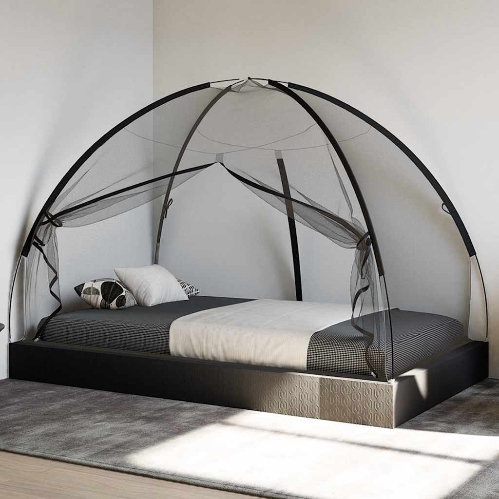 vidaXL Mosquitera con puertas Mongolia 220 malla negra 200x120x130 cm