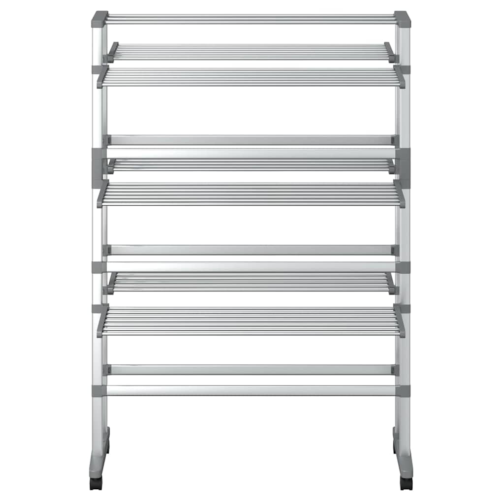 vidaXL Wäscheständer mit Rollen 89x64x129 cm Aluminium - Image 4