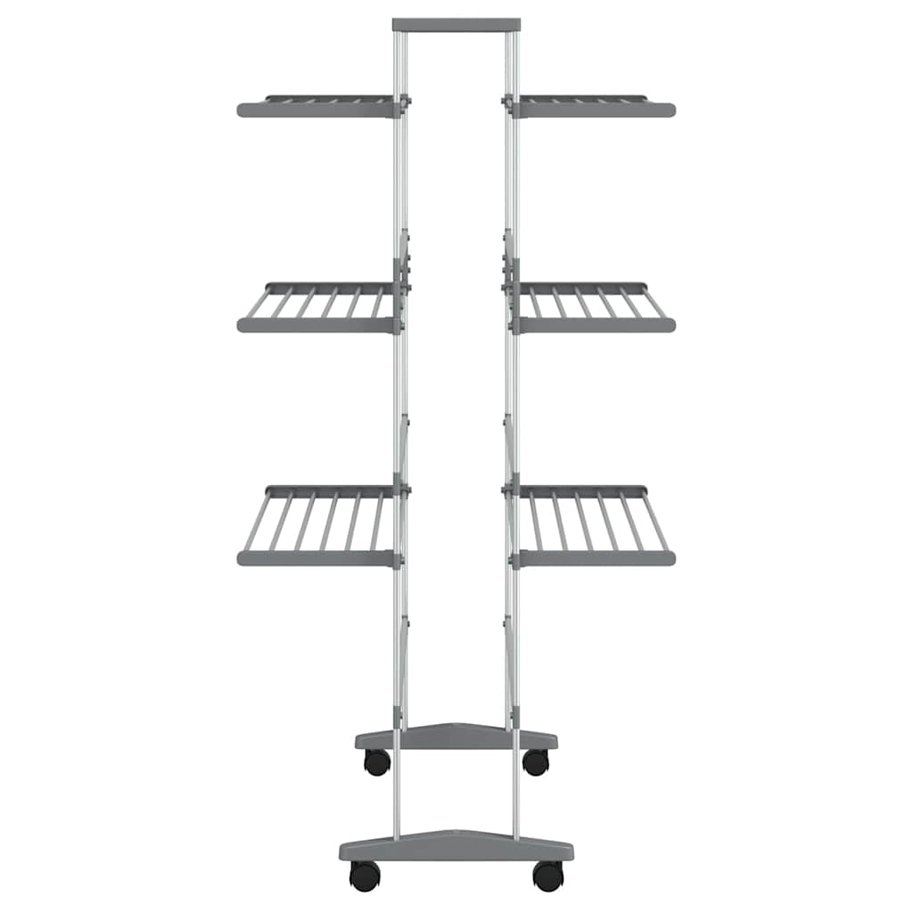 vidaXL Wäscheständer mit Rollen 89x64x129 cm Aluminium - Image 5