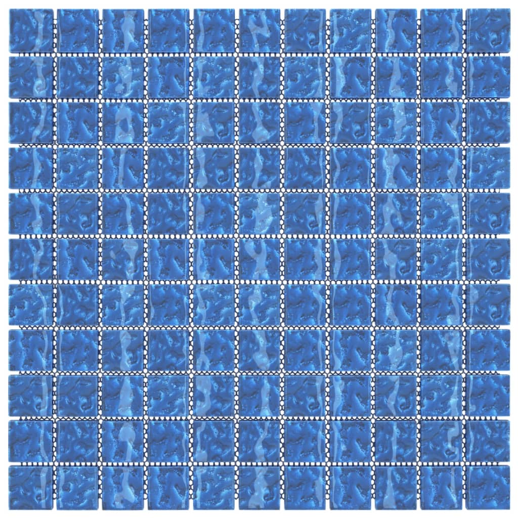 vidaXL Mosaikfliesen 11 Stk. Blau 30x30 cm Glas - Image 4