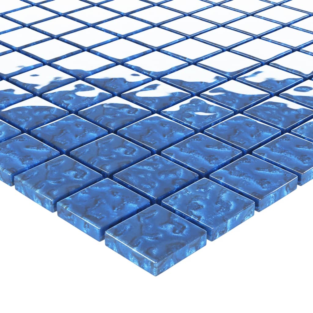 vidaXL Mosaikfliesen 11 Stk. Blau 30x30 cm Glas - Image 5