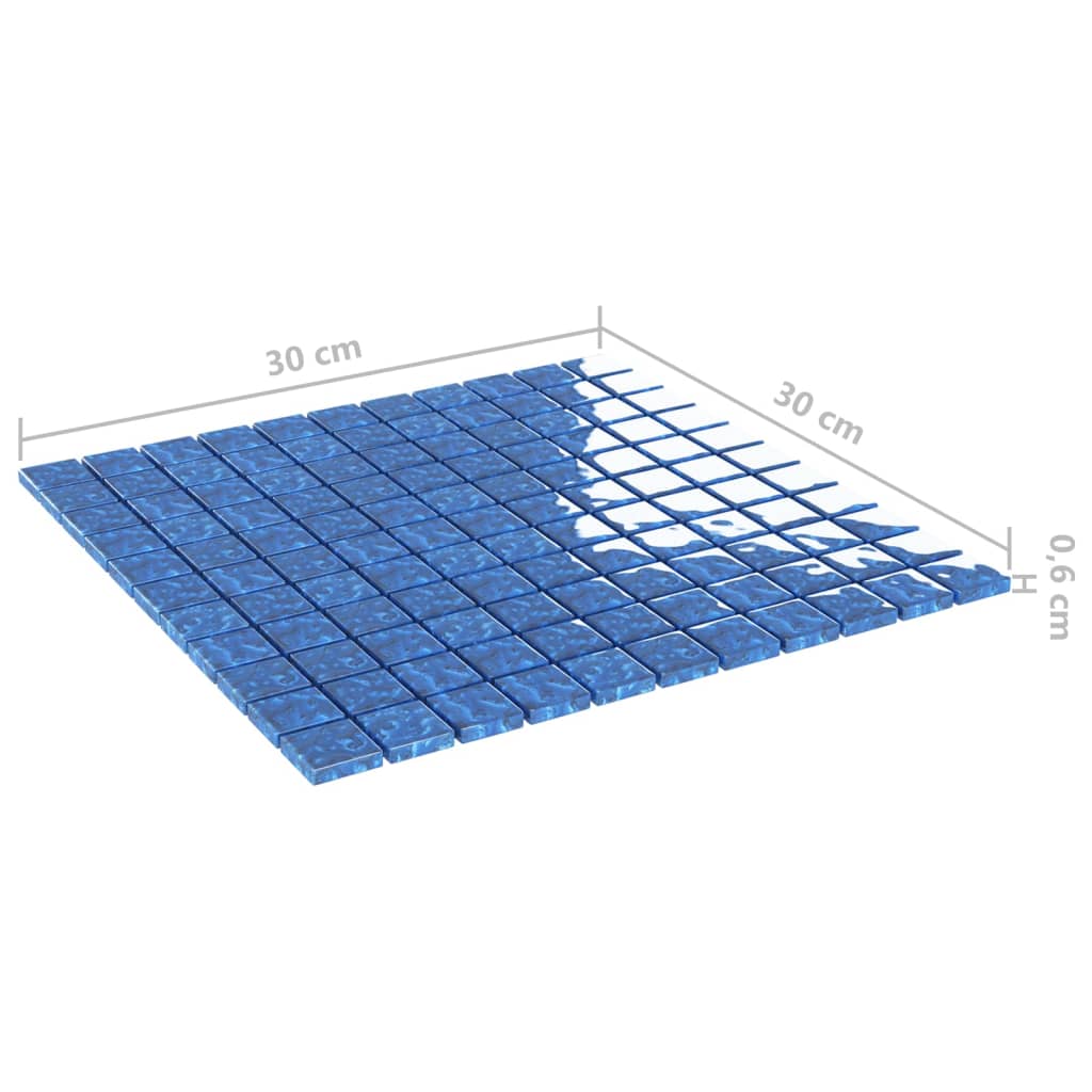 vidaXL Mosaikfliesen 11 Stk. Blau 30x30 cm Glas - Image 6