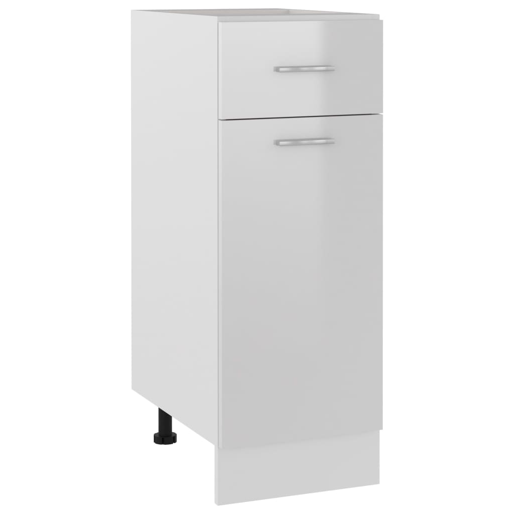 vidaXL Schubunterschrank Lyon Hochglanz-Weiß 30x46x81,5 cm Holzwerkstoff