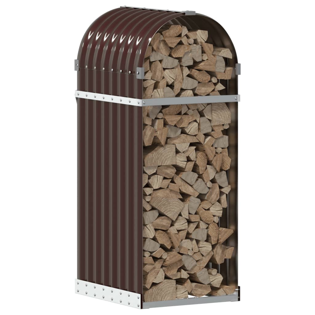 vidaXL Kaminholzunterstand Braun 40x45x100 cm Verzinkter Stahl - Image 3