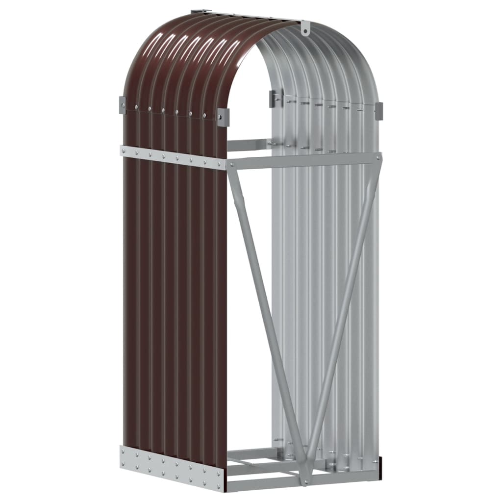 vidaXL Kaminholzunterstand Braun 40x45x100 cm Verzinkter Stahl - Image 6