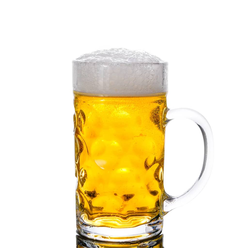 vidaXL Bierkrüge mit Henkel Glas 6 Stk. 1000 ml - Image 4