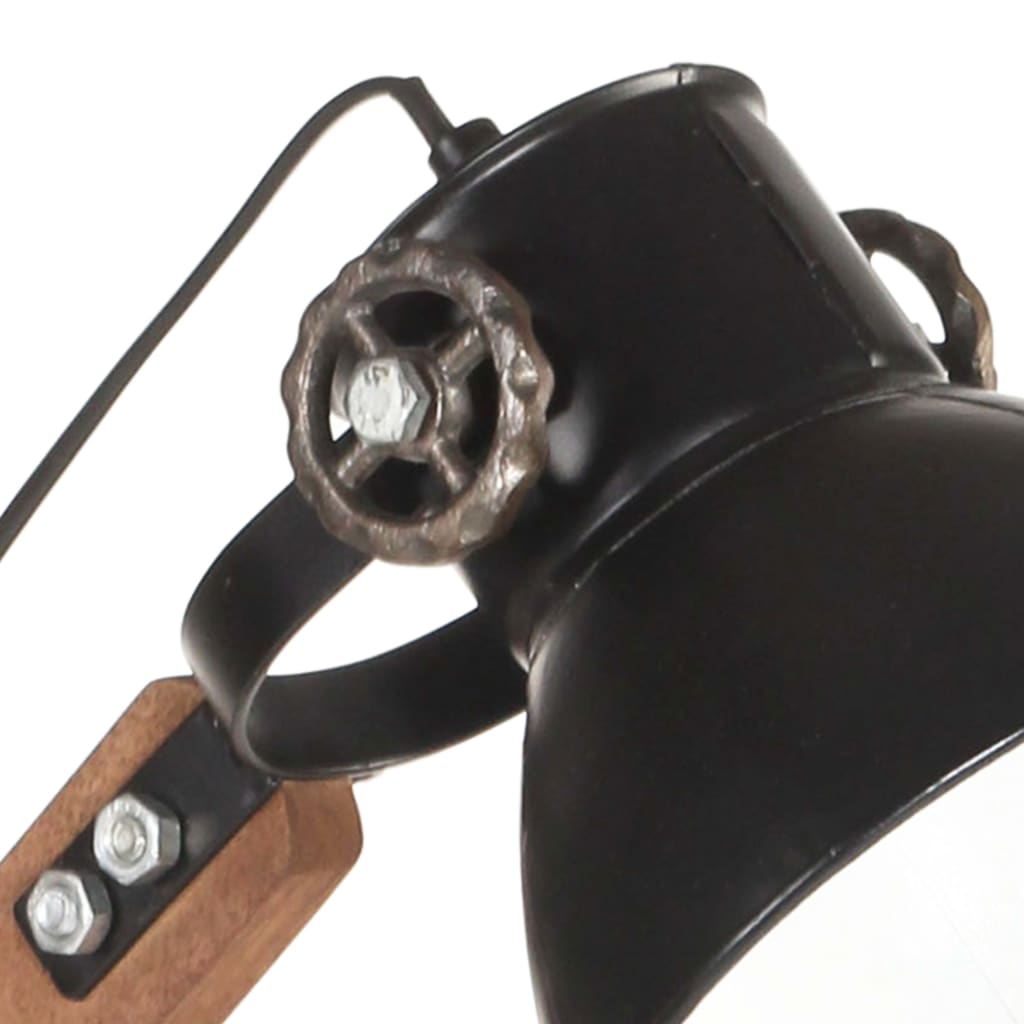 vidaXL Schreibtischlampe Industriestil Schwarz Rund 58x18x90 cm E27 - Image 6