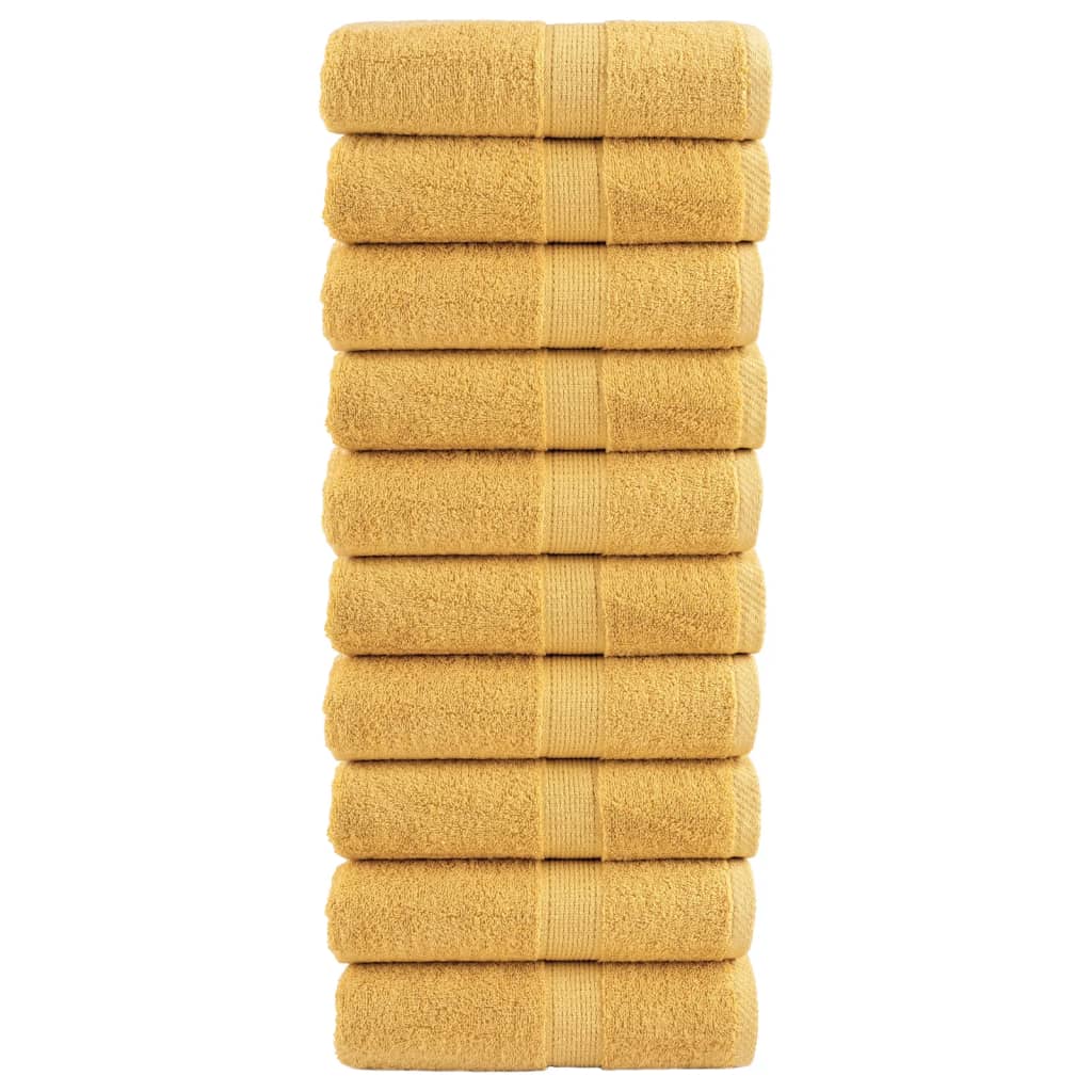 vidaXL Premium Waschhandtücher SOLUND 10 Stück Gold 30x30cm 600gsm