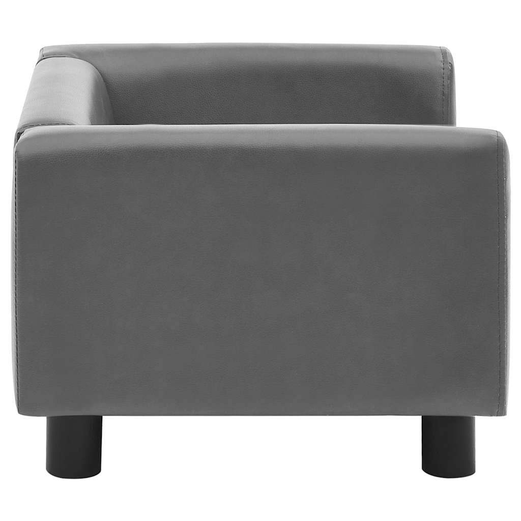 vidaXL Hundesofa Grau 60x43x30 cm Plüsch und Kunstleder - Image 5