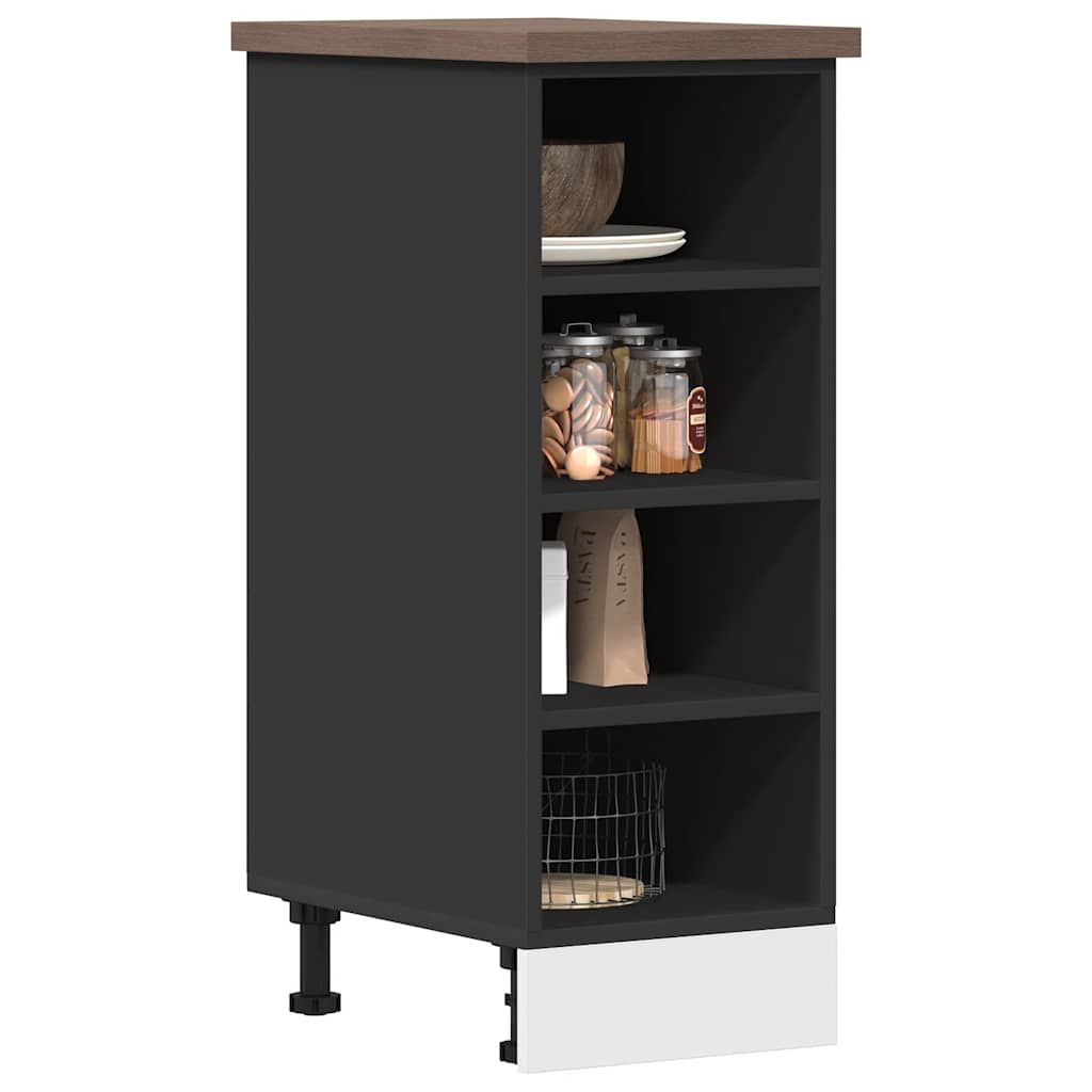 vidaXL Unterschrank Riga Schwarz 30x44,5x81,5 cm Holzwerkstoff