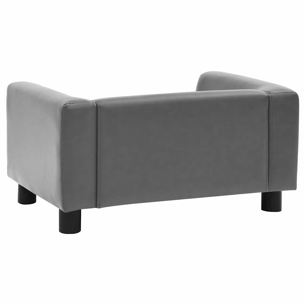 vidaXL Hundesofa Grau 60x43x30 cm Plüsch und Kunstleder - Image 6