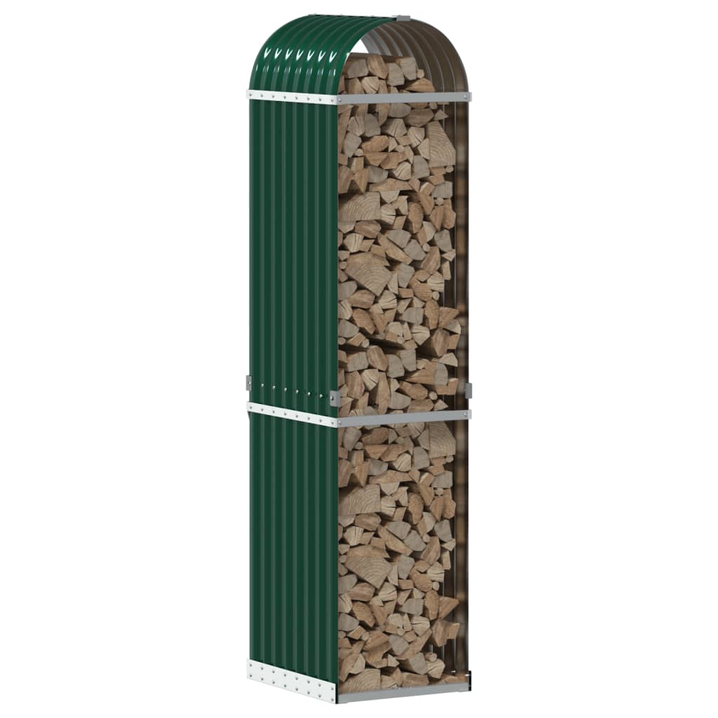 vidaXL Kaminholzunterstand Grün 40x45x170 cm Verzinkter Stahl - Image 3