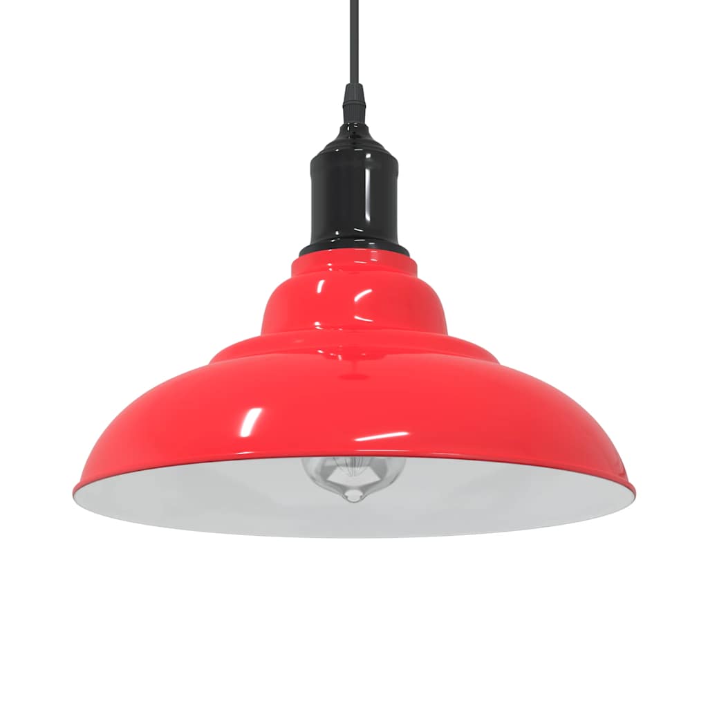 vidaXL Pendelleuchte Höhenverstellbar E27 Rot Glänzend Ø 31 cm Metall