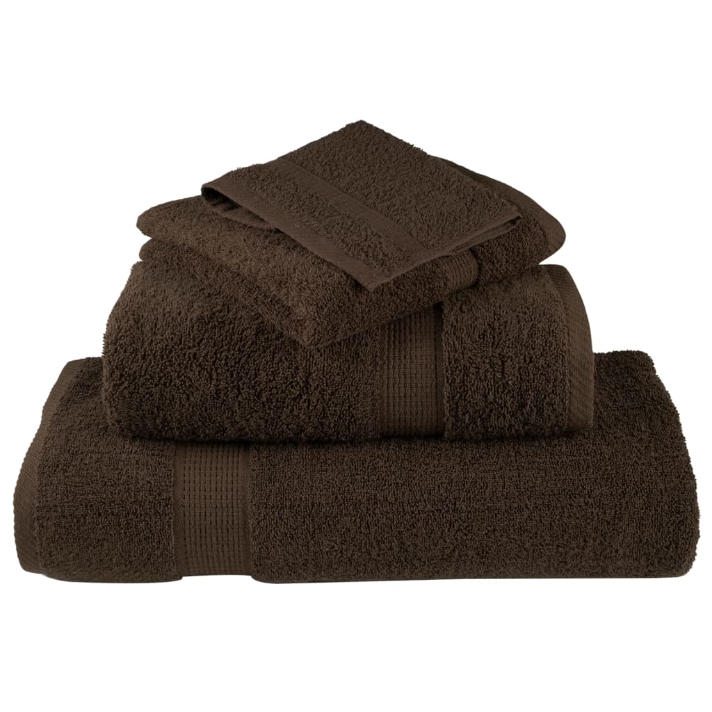 vidaXL 12 tlg. Premium-Handtuch-Set SOLUND Braun 600 g/m² - Image 4
