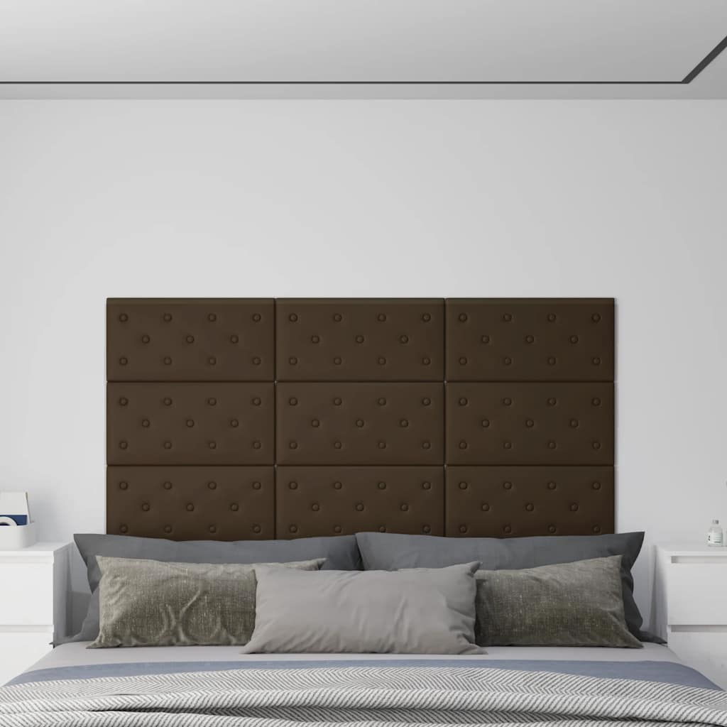 vidaXL Wandpaneele 12 Stk. Braun 60x30 cm Kunstleder 2,16 m²