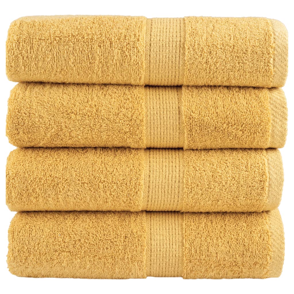 vidaXL Premium-Gästetücher SOLUND 4 Stk. Gold 30x50 cm 600 g/m²
