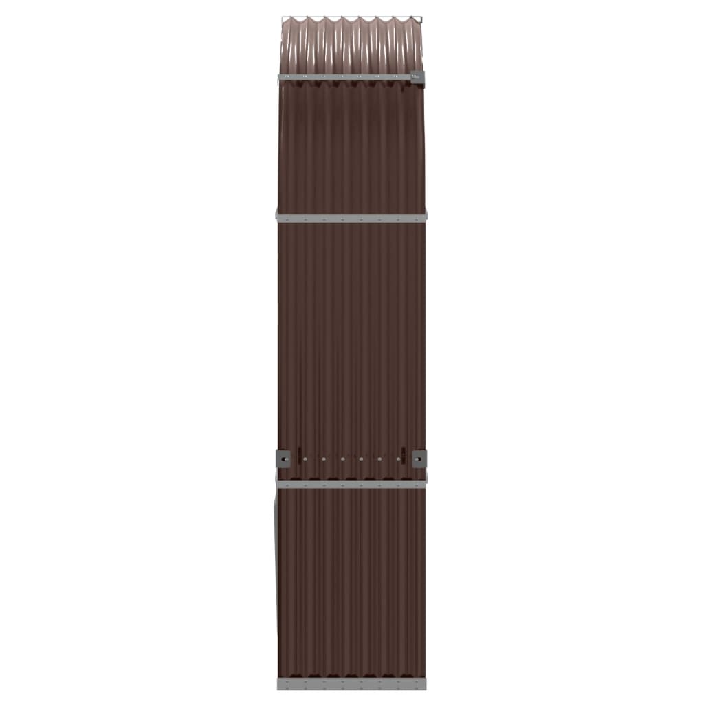 vidaXL Kaminholzunterstand Braun 120x45x210 cm Verzinkter Stahl - Image 5