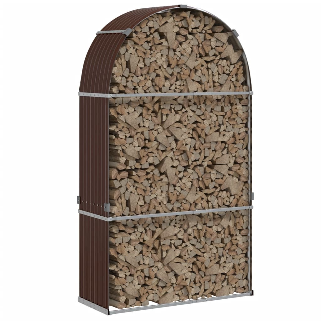 vidaXL Kaminholzunterstand Braun 120x45x210 cm Verzinkter Stahl - Image 3