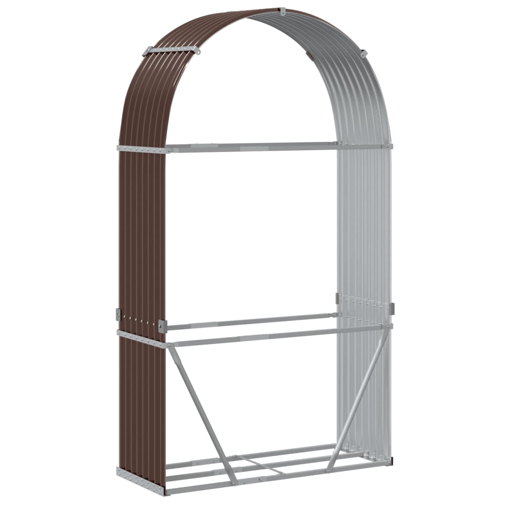 vidaXL Kaminholzunterstand Braun 120x45x210 cm Verzinkter Stahl - Image 6