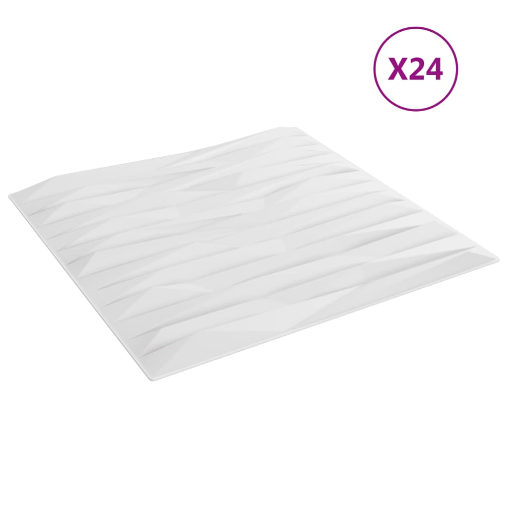 vidaXL Wandpaneele 24 Stk. Weiß 50x50 cm XPS 6 m² Stein - Image 3