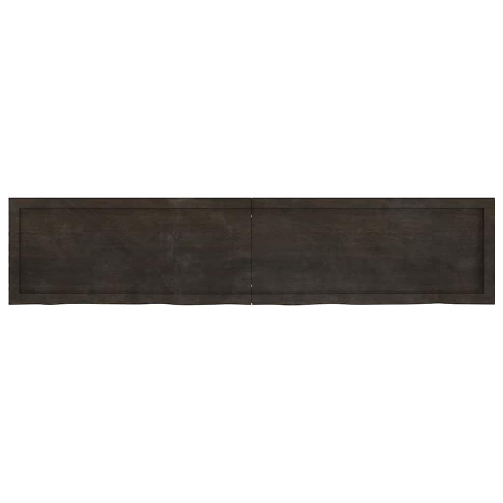 vidaXL Waschtischplatte Dunkelbraun 180x40x(2-4)cm Massivholz - Image 3