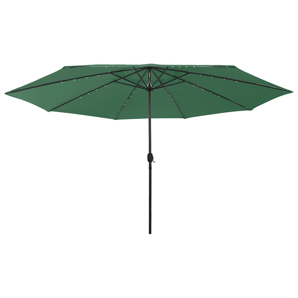 vidaXL Sonnenschirm mit LED-Beleuchtung 400 cm Grün