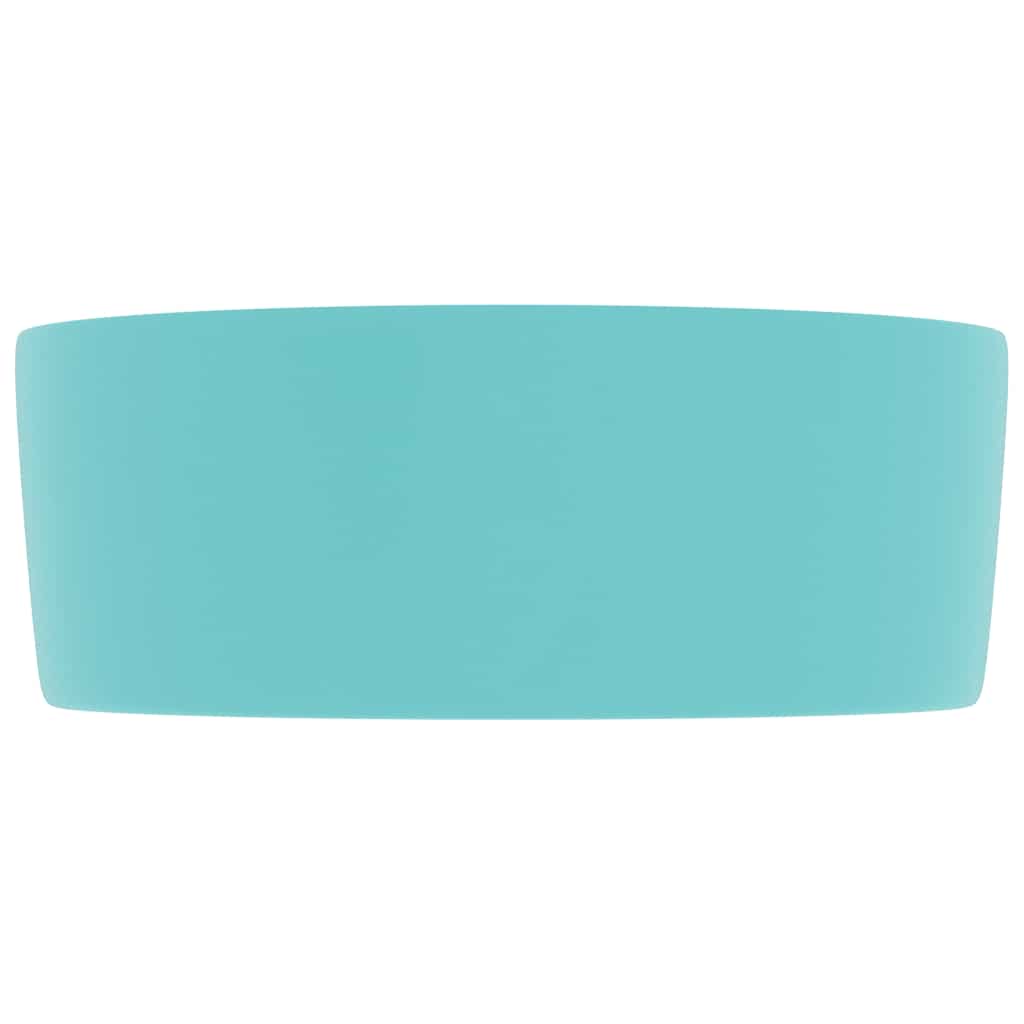 vidaXL Luxuriöses Waschbecken Rund Matt Hellgrün 40x15 cm Keramik - Image 4