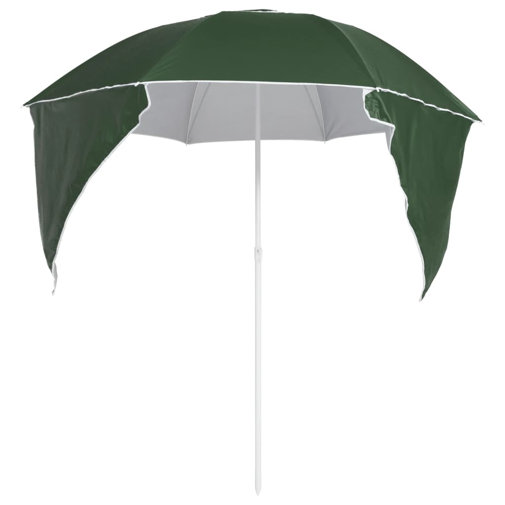 vidaXL Strandschirm mit Seitenteilen Grün 215 cm - Image 4