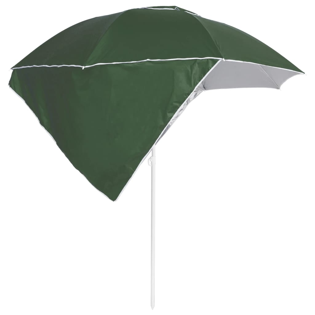 vidaXL Strandschirm mit Seitenteilen Grün 215 cm - Image 3