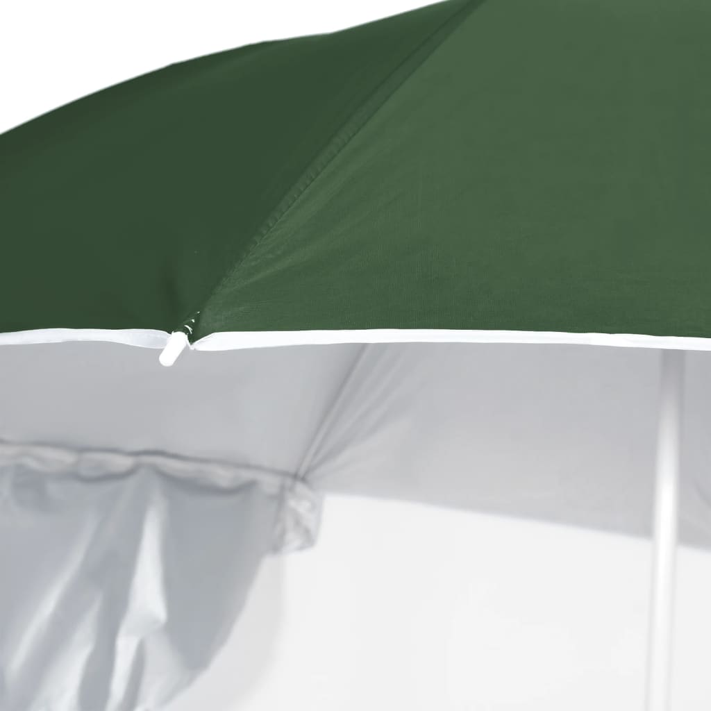 vidaXL Strandschirm mit Seitenteilen Grün 215 cm - Image 5