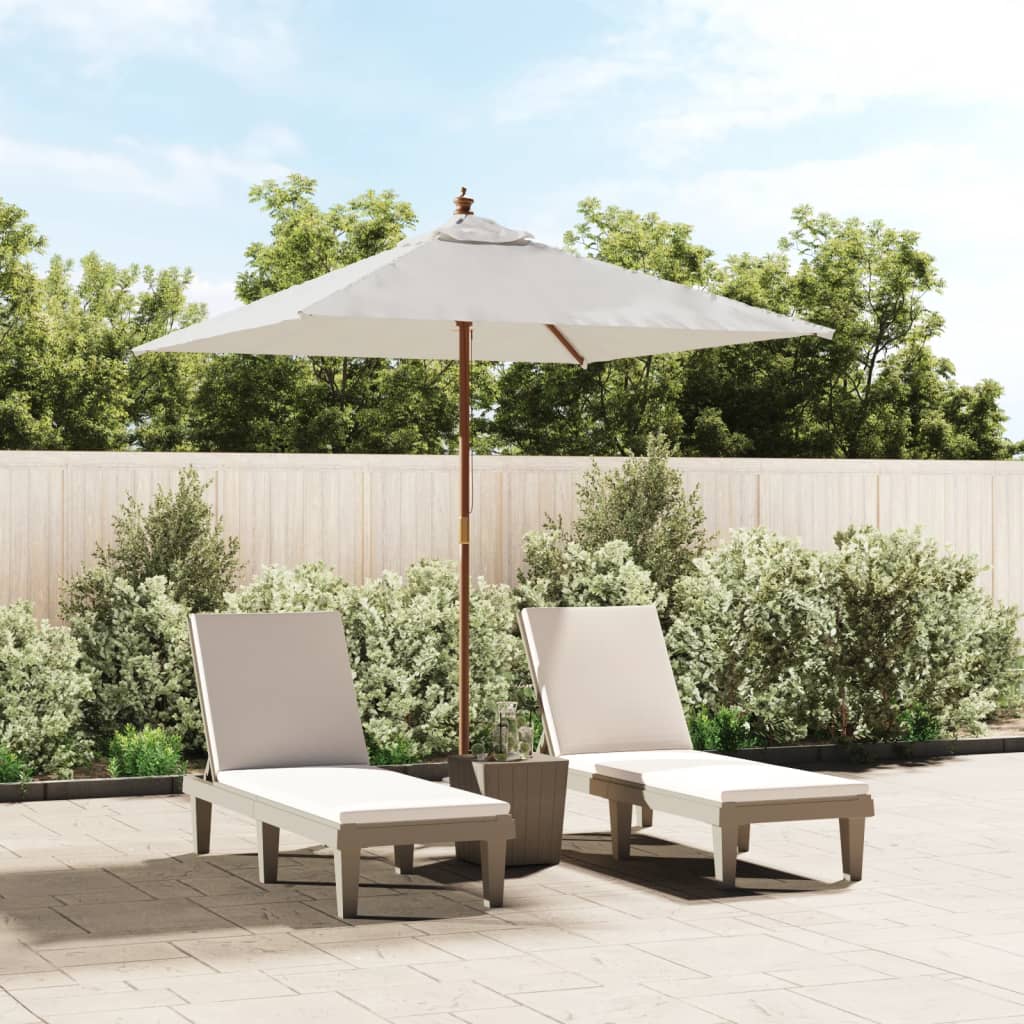 vidaXL Sonnenschirm mit Holzmast Sandfarben 198x198x231 cm
