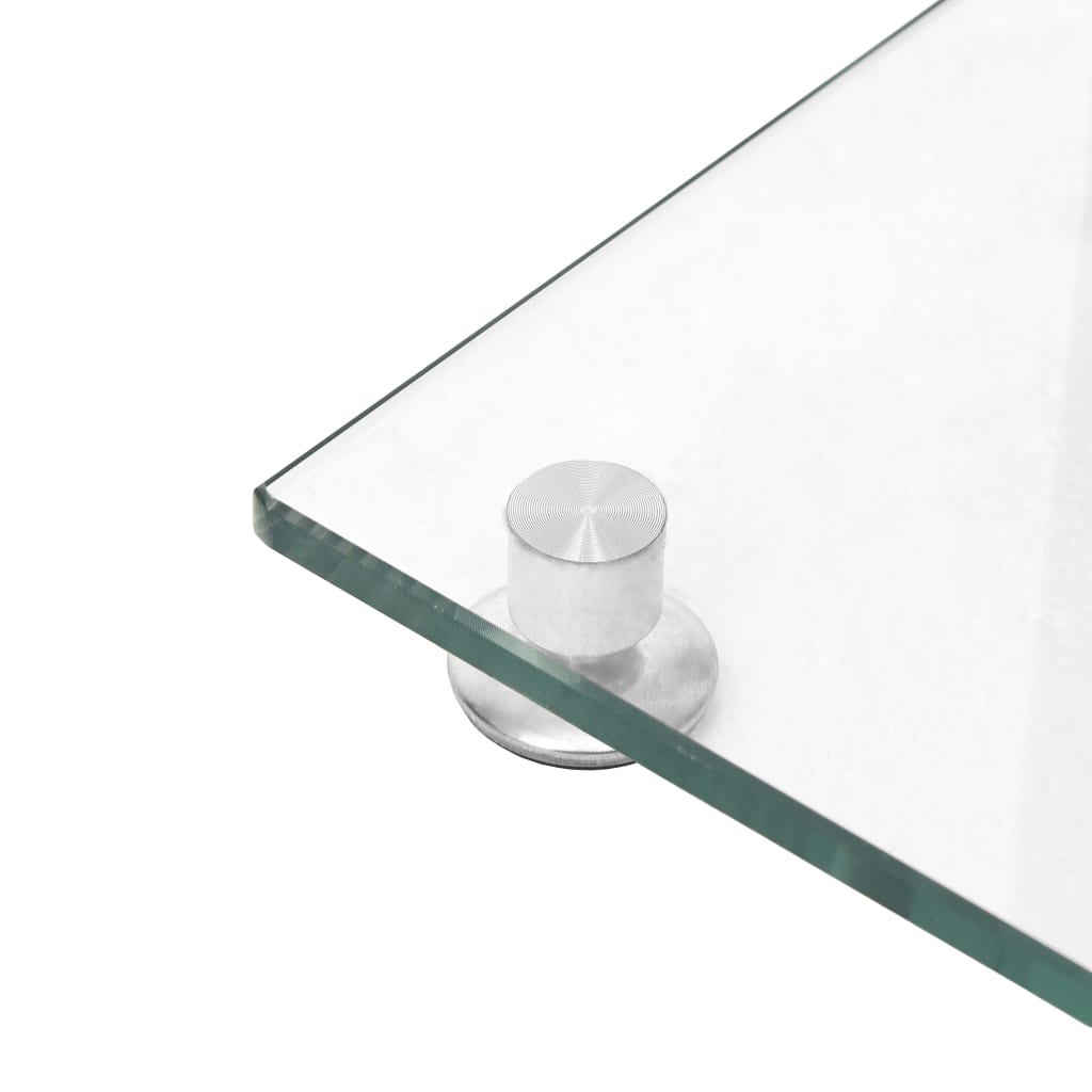 vidaXL Lautsprecher-Ständer 2 Stk. Silbern Hartglas 1 Säule - Image 6