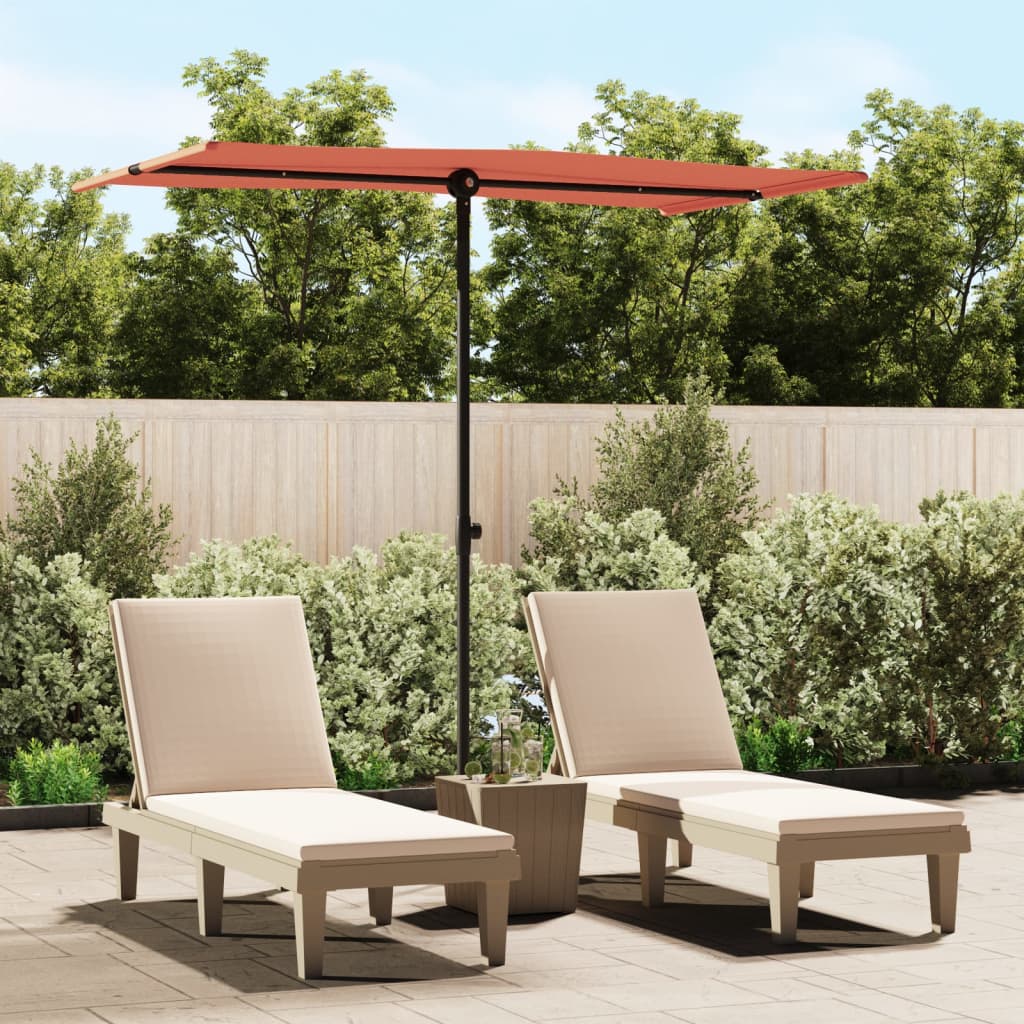 vidaXL Sonnenschirm mit Aluminium-Mast 180x110 cm Terrakotta