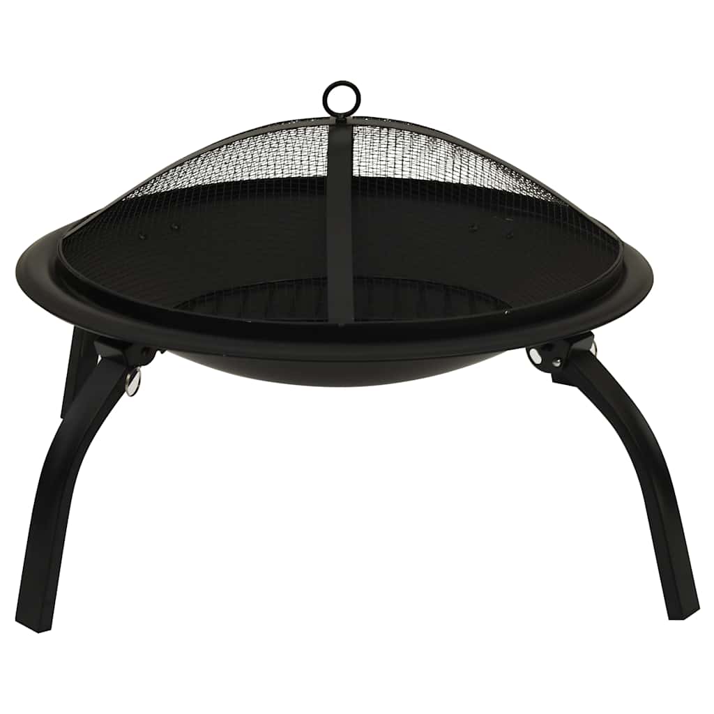 vidaXL 2-in-1 Feuerstelle und Grill mit Schürhaken 56x56x49 cm Stahl - Image 4
