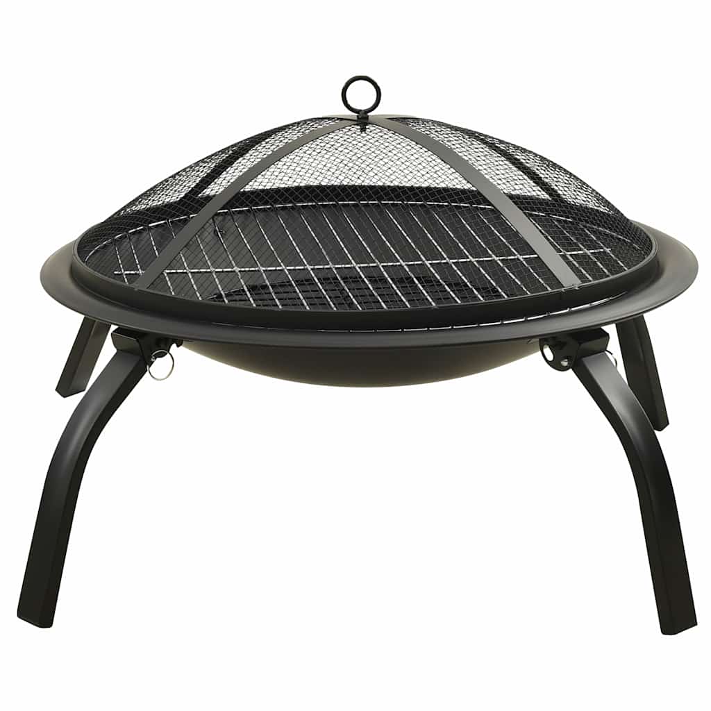 vidaXL 2-in-1 Feuerstelle und Grill mit Schürhaken 56x56x49 cm Stahl - Image 5