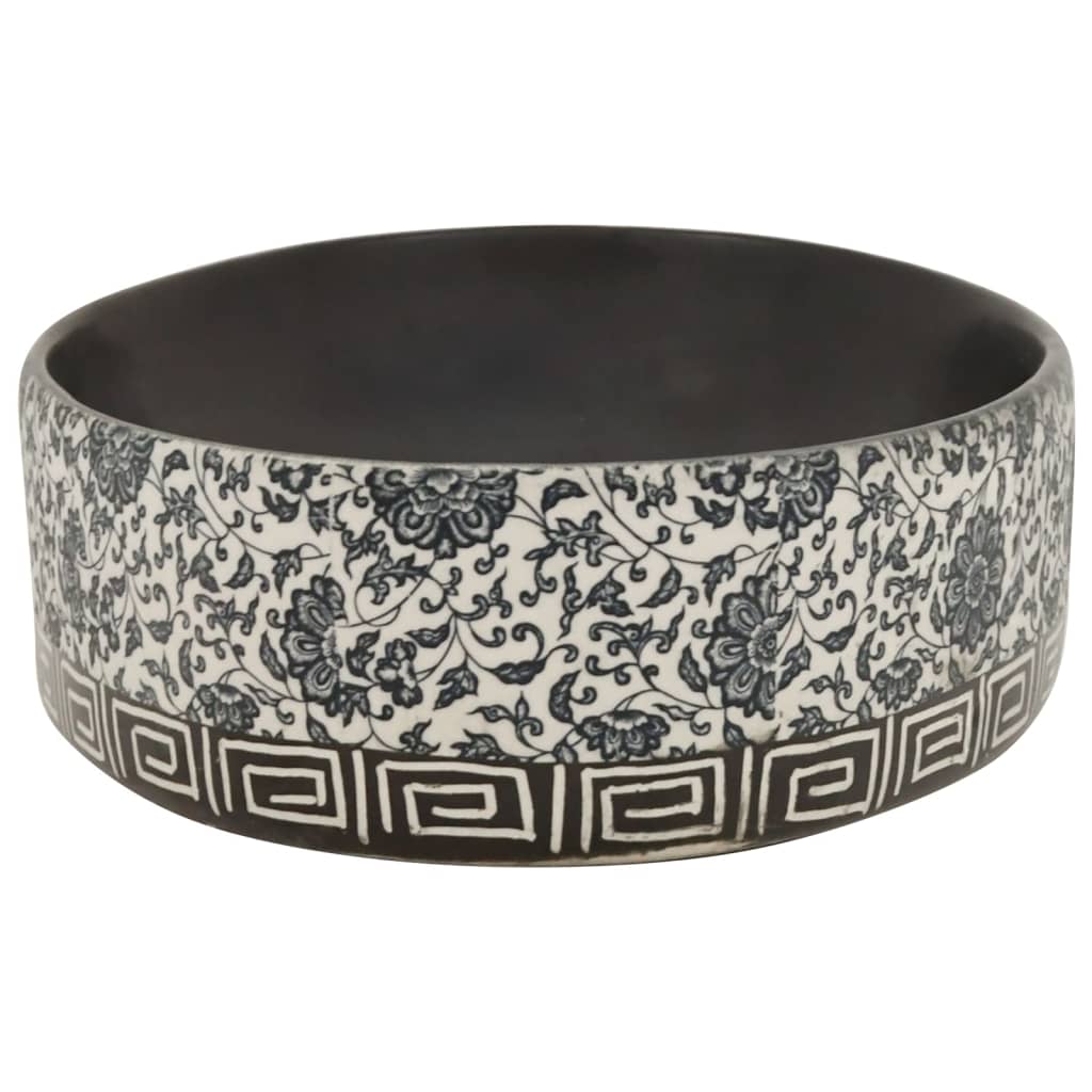 vidaXL Aufsatzwaschbecken Schwarz Blau Oval 56,5x36,5x13,5 cm Keramik - Image 5