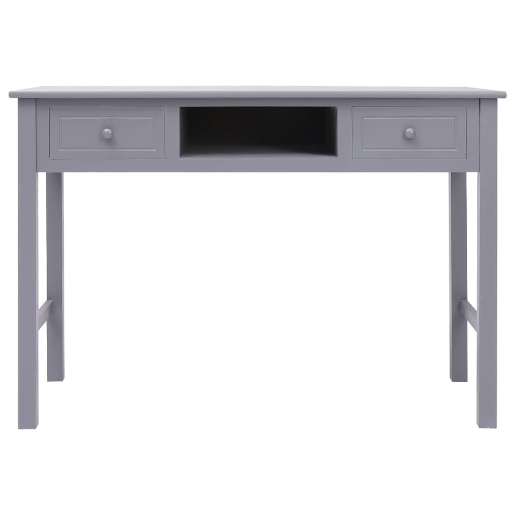 vidaXL Schreibtisch Grau 108x45x76 cm Massivholz Paulownia - Image 4
