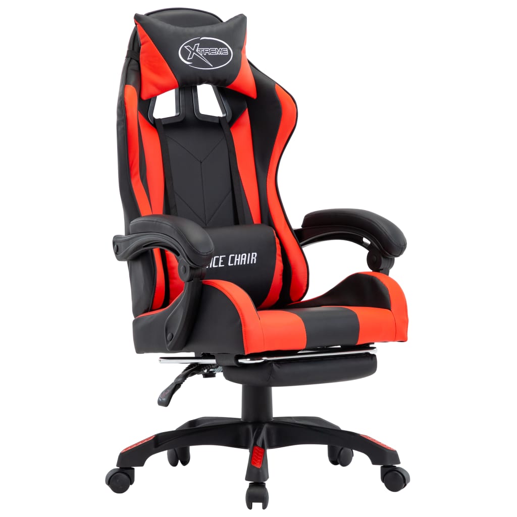 vidaXL Gaming-Stuhl mit Fußstütze Rot und Schwarz Kunstleder