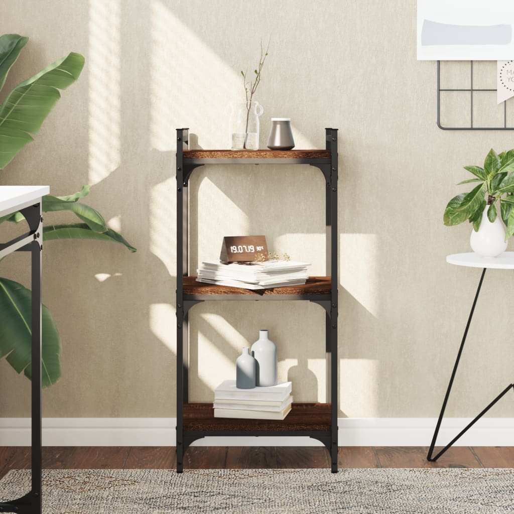 vidaXL Bücherregal 3 Böden Braun Eichen-Optik 40x30x86cm Holzwerkstoff