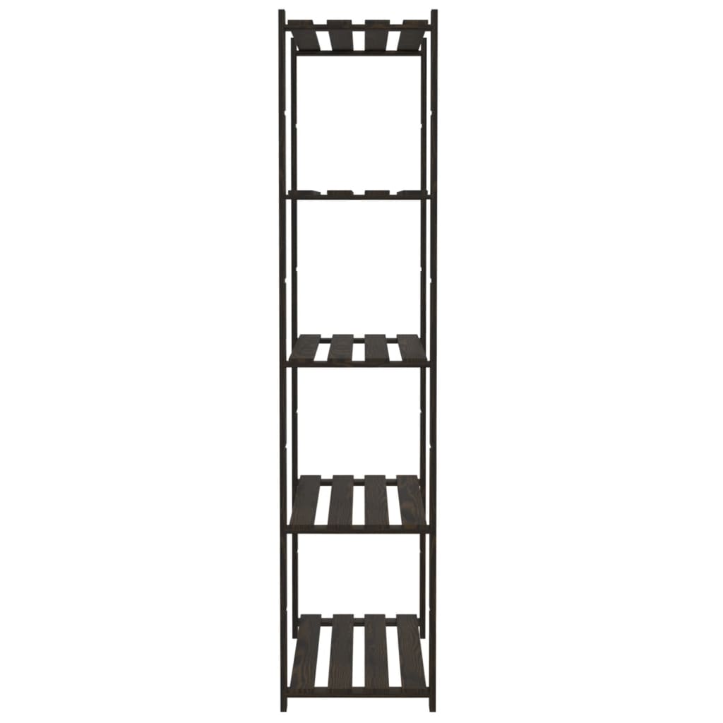 vidaXL Lagerregal mit 5 Böden Schwarz 80x38x170 cm Massivholz Kiefer - Image 4