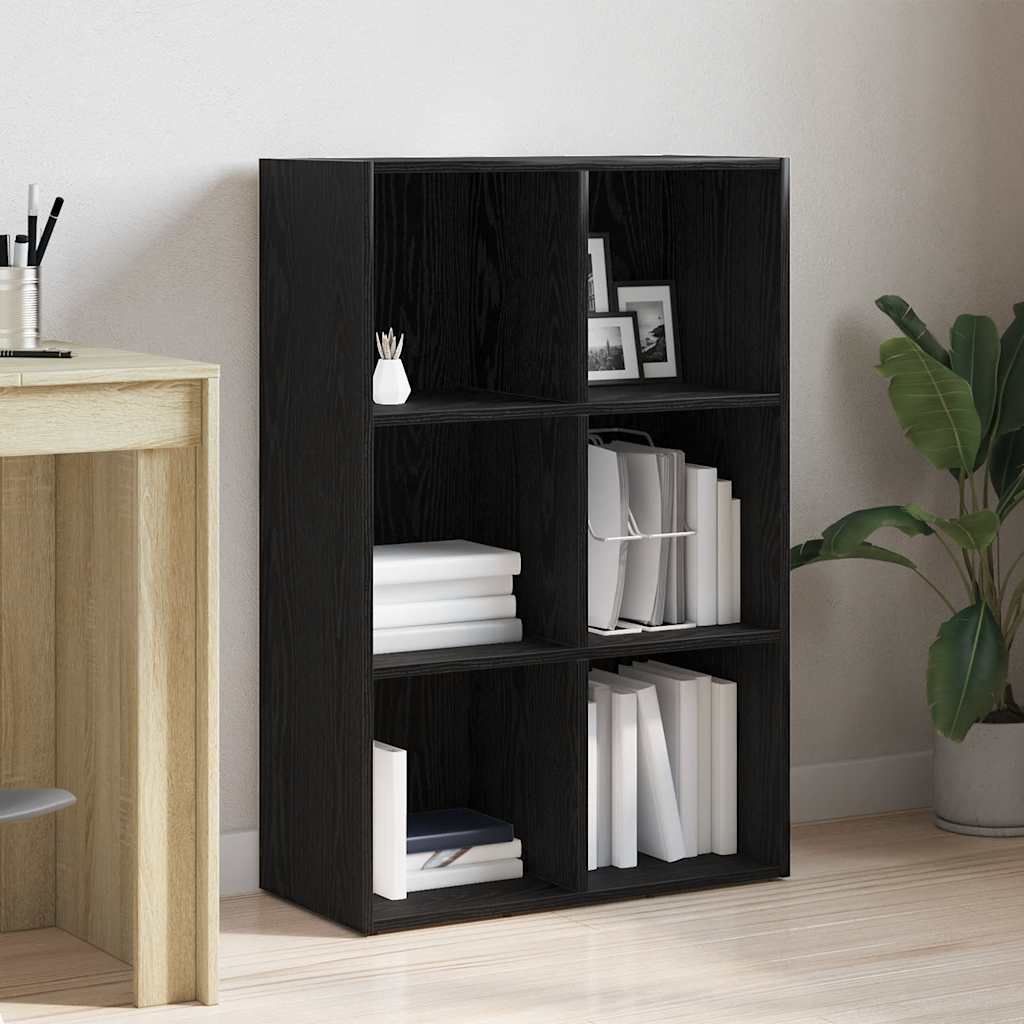 vidaXL Bücherregal Schwarz Eichen-Optik 66x30x98 cm Holzwerkstoff