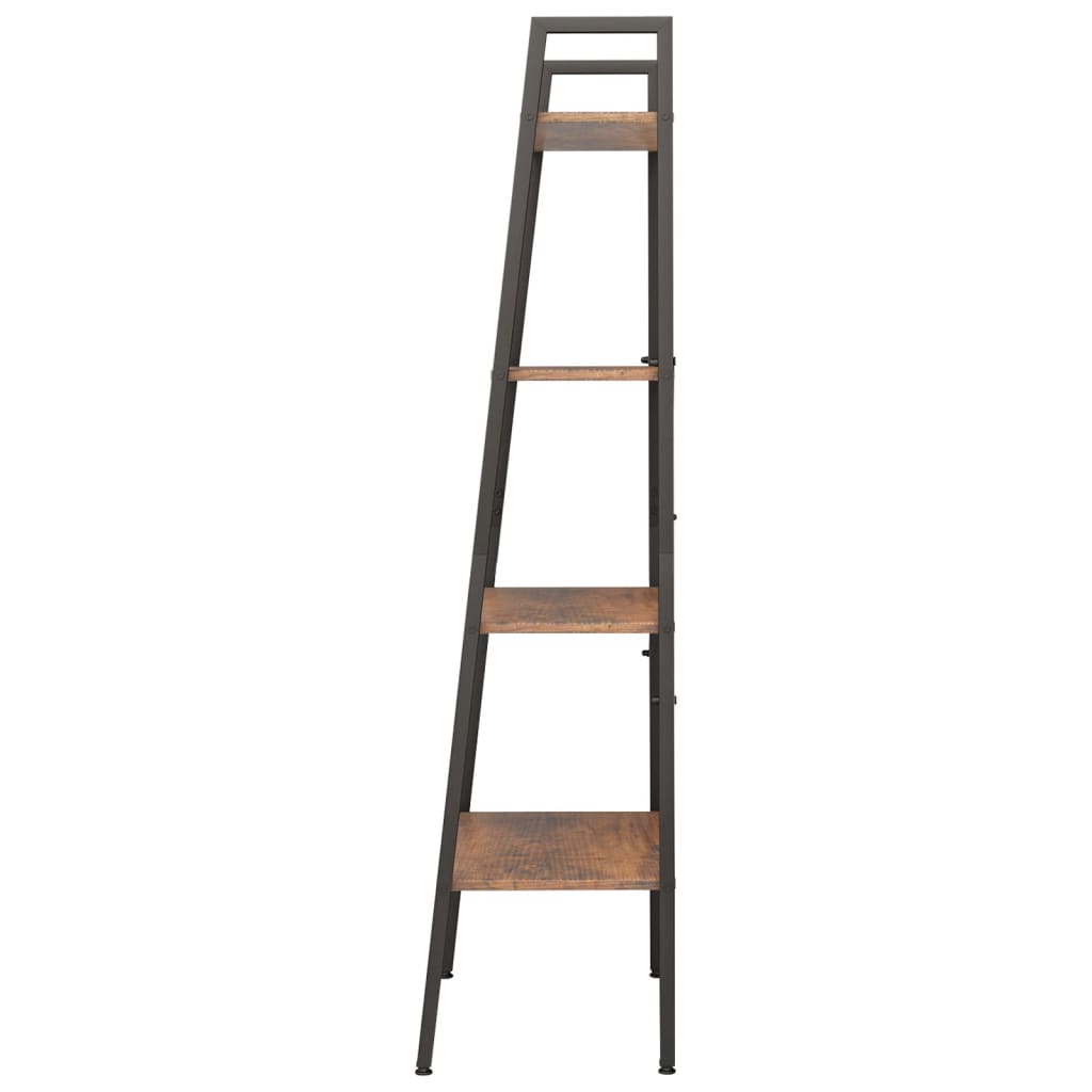 vidaXL Standregal 4 Böden Dunkelbraun und Schwarz 56x35x140 cm - Image 4