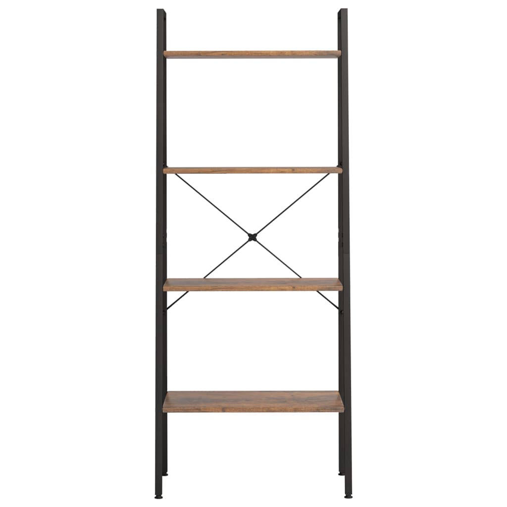 vidaXL Standregal 4 Böden Dunkelbraun und Schwarz 56x35x140 cm - Image 3