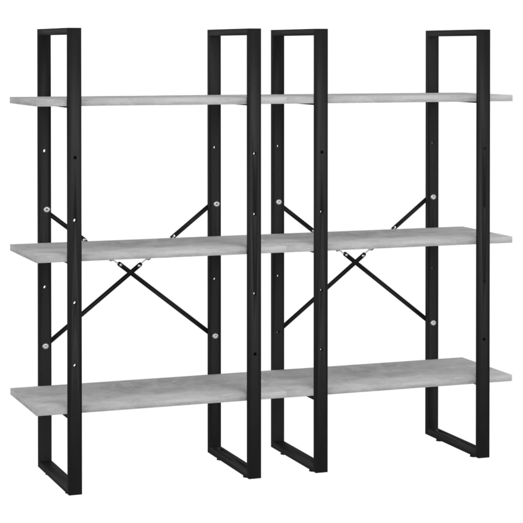 vidaXL Lagerregal Betongrau 60x30x210 cm Holzwerkstoff - Image 3