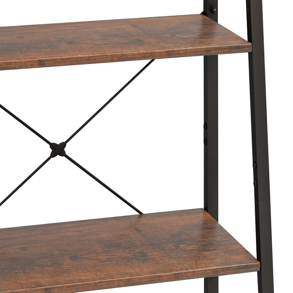 vidaXL Standregal 4 Böden Dunkelbraun und Schwarz 56x35x140 cm - Image 6