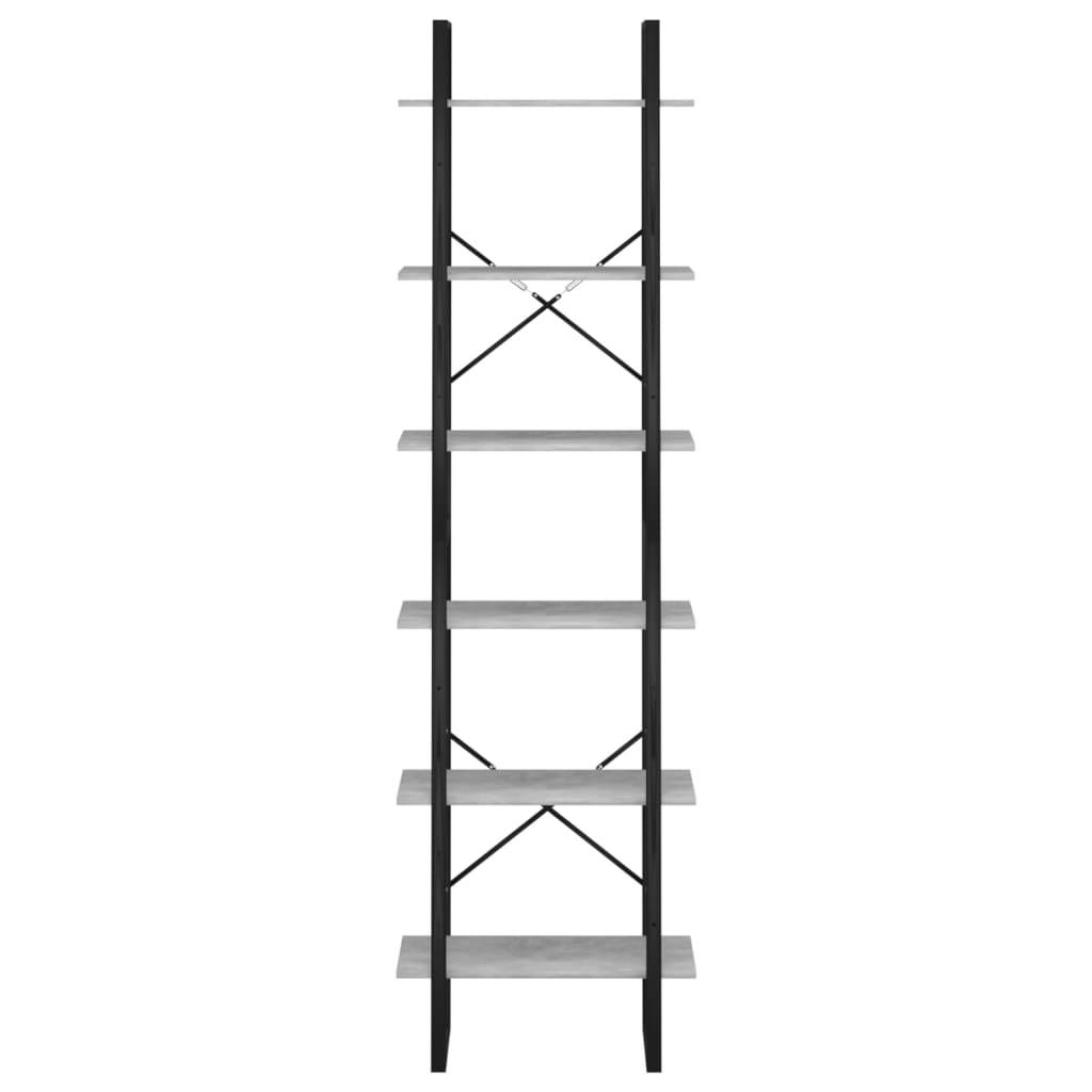 vidaXL Lagerregal Betongrau 60x30x210 cm Holzwerkstoff - Image 5
