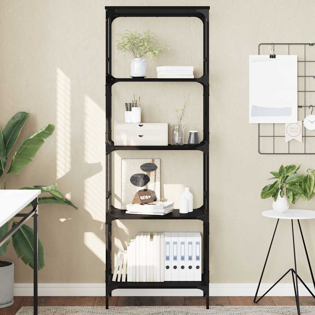 vidaXL Bücherregal 5 Böden Schwarz 59x35x171 cm Holzwerkstoff