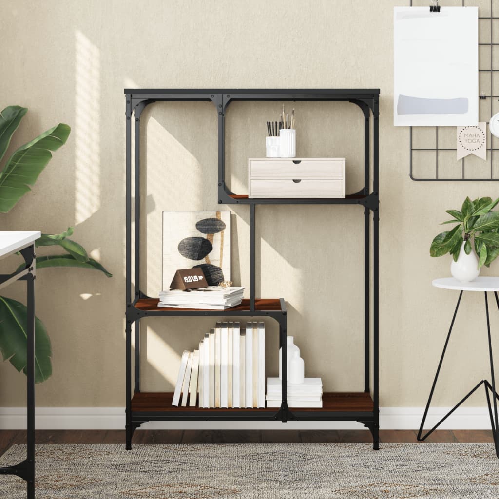 vidaXL Bücherregal Braun Eiche 81x36x115 cm Holzwerkstoff und Stahl